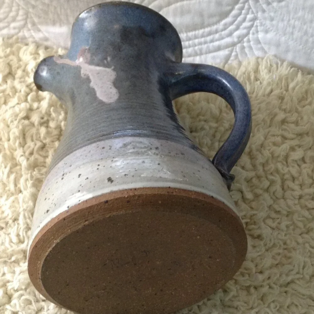 VTG Studio Pottery Salt Glaze, Hand Thrown Pitcher; 10/1976, Cottagecore, Cabin